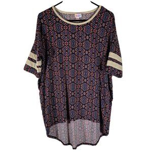 LuLaRoe Women's Irma Shirt Size‎ XS Abstract Multicolor Oversize Geometric Tunic